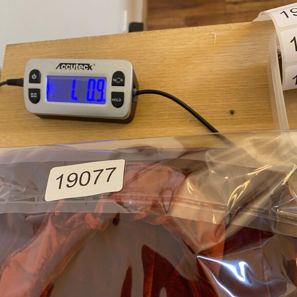 Storia Jumpsuit Womens Medium Rust Red Velvet Halter Neck Ruffle Tie Holiday NWT - Picture 13 of 13